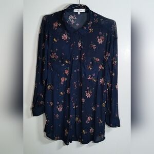 Eden & Olivia Navy Floral Blouse